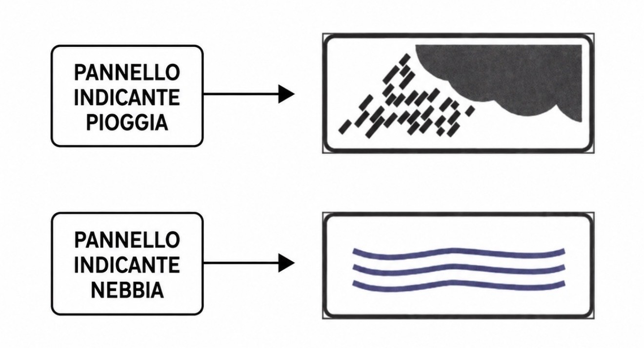 Illustrazione per la sezione: Nebbia, pioggia e scarsa visibilità